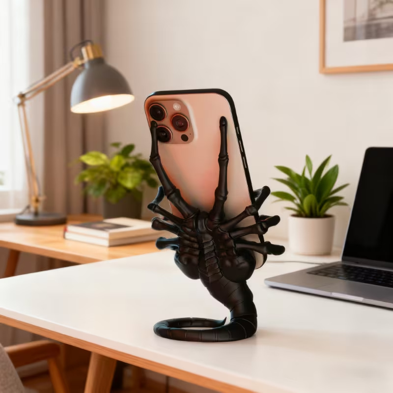 Action Figure Stand - Yaratıcı Uzaylı Facehugger Telefon Standı, Uzaylı