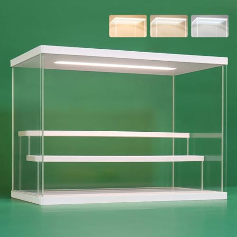 Display Case Acrylic - Şeffaf Akrilik Vitrin Standı, Led Işıklı