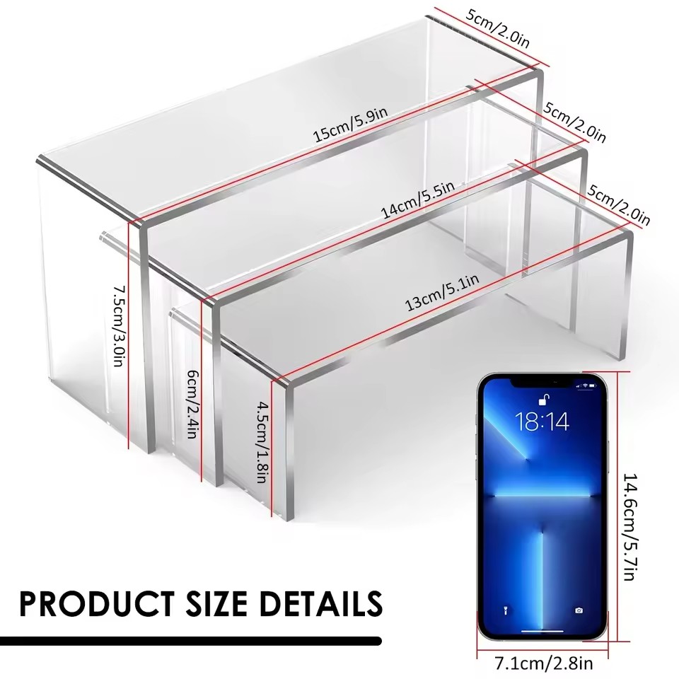 3/6/9/12 adet şeffaf akrilik e - Display Risers Set incelemesi ve fiyatı